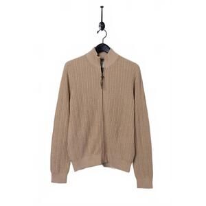 NEW BILLY REID men's heirloom rib two way zip cardigan top in camel heather